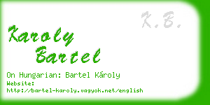 karoly bartel business card